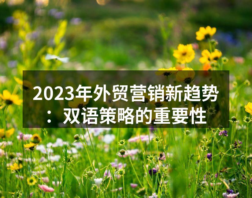 双语策略助力外贸企业