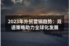 2023年外贸营销趋势：双语策略助力全球