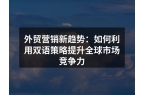 外贸营销新趋势：如何利用双语策略提升全球
